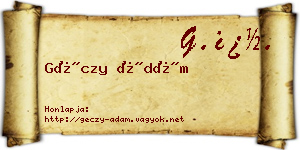 Géczy Ádám névjegykártya